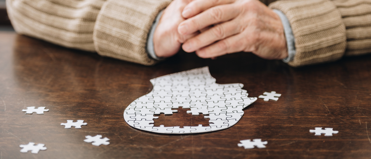 Blog of The Best Brain Health Supplements for Seniors which have image person looking at puzzle with a space missing for the brain