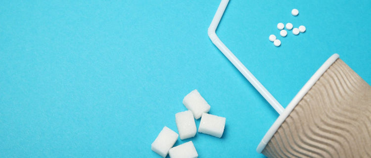 Blog of Ultimate Guide to Sugar Substitutes: When to Use Them & How They Impact Our Health which have image soda cup and sugar