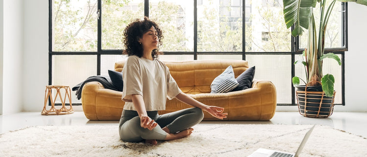 Blog of How to Activate the Parasympathetic Nervous System: Practical Tips for Daily Stress which have image woman meditating